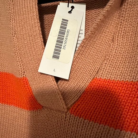 LUCIE STRIPED POLO SWEATER - Velvet by Graham & Spencer Size Large - Picture 6 of 8